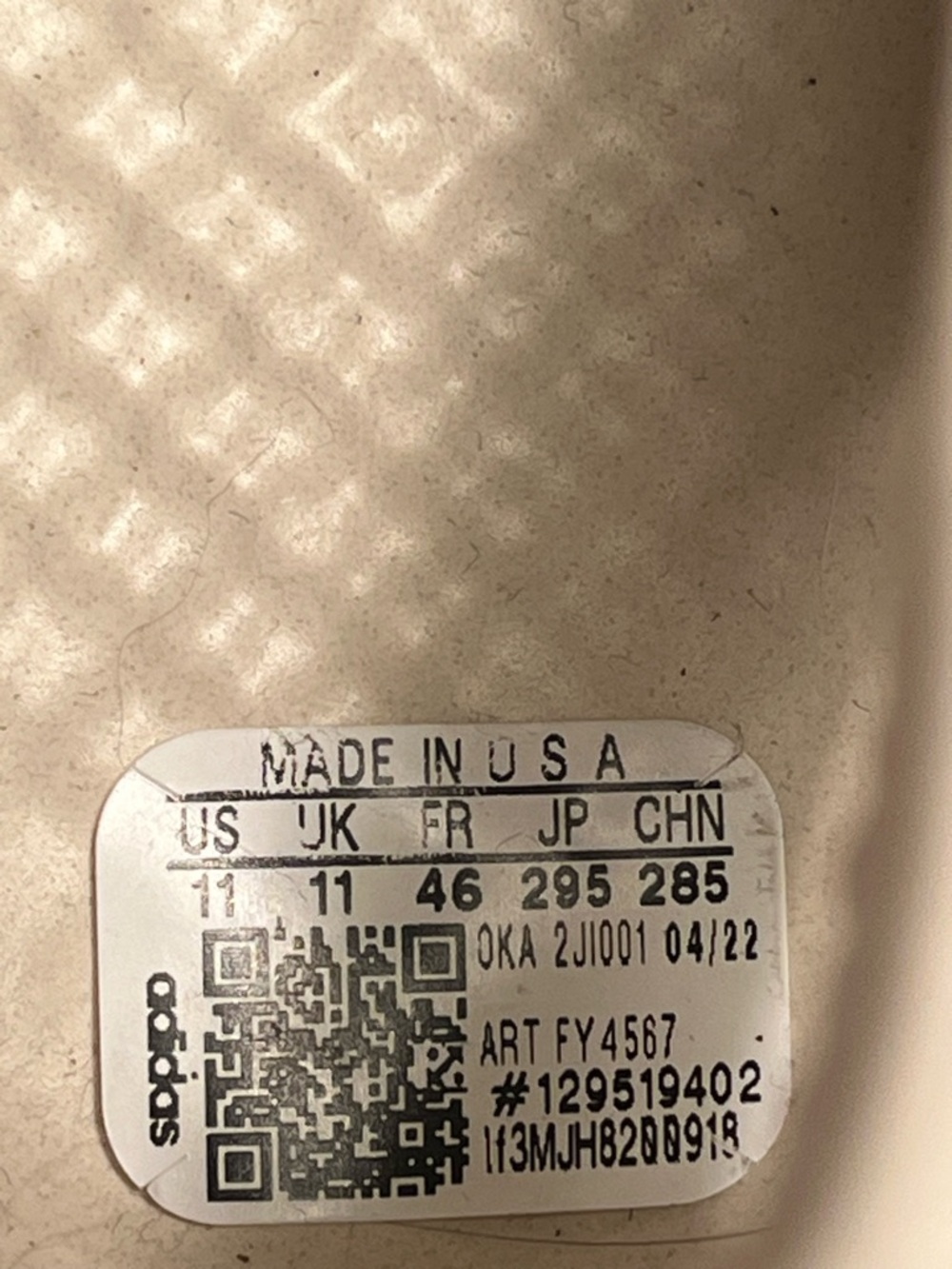 ADIDAS Foam Runners (made in USA ) size US 11 / cream color - Picture 4 of 6